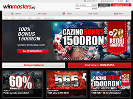 Winmasters Casino, pagina principala